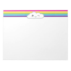 Kawaii Cloud und Rainbow Notepad Notizblock