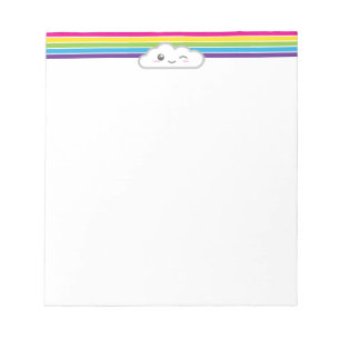 Kawaii Cloud und Rainbow Notepad Notizblock