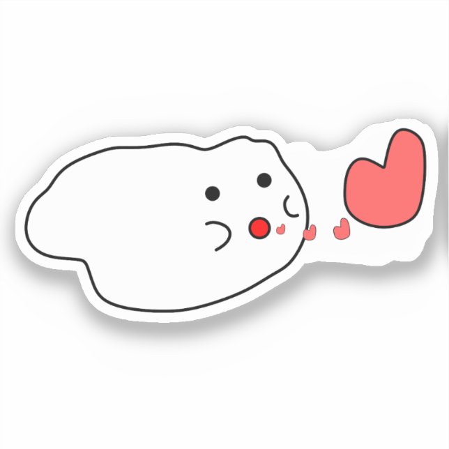 Kawaii Cloud Vinyl Sticker (Vorderseite)