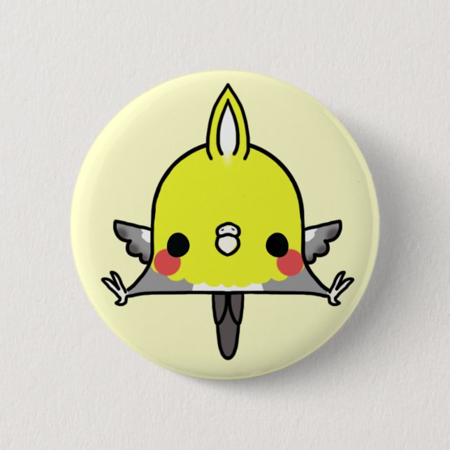 Kawaii Cockatiel (Sie ändern den Hintergrund!) Button (Vorderseite)