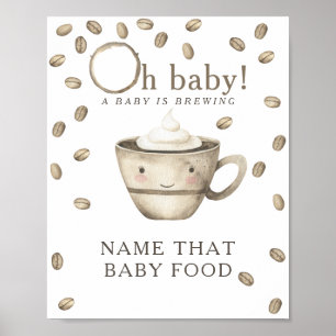 Kawaii Coffee Baby Shower - Baby-Essenspiel Poster