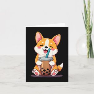 Kawaii Corgi Bubble Tea Karte