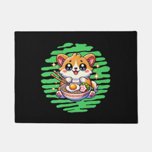 Kawaii Corgi essen Schüssel Ramen Fußmatte
