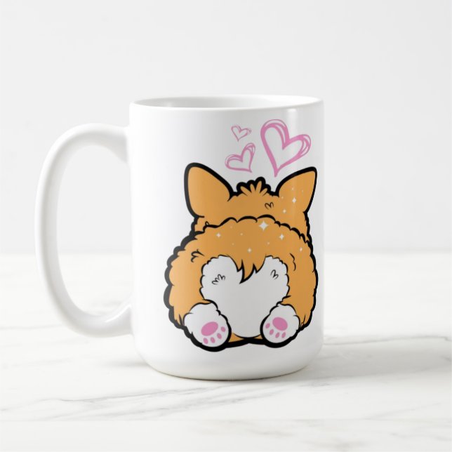 Kawaii Corgi Hintern Kaffeetasse (Links)