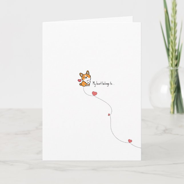 Kawaii Corgi Pun Valentine Card Karte (Vorderseite)