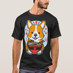 Kawaii Corgi Ramen Niedlich Noodles Dog Liebhaber T-Shirt