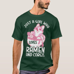 Kawaii Corgi Ramen Niedlich Puppy Japanisch Manga T-Shirt