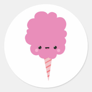 Kawaii Cotton Candy Runder Aufkleber