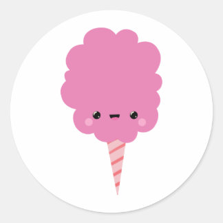 Kawaii Cotton Candy Runder Aufkleber