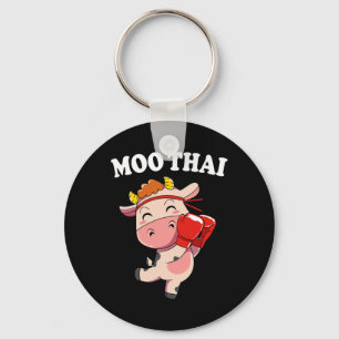 Kawaii Cow Moo Thai Kickboxen Muay Thai Schlüsselanhänger