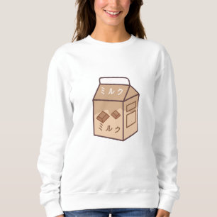 Kawaii Cow Retro Japanische Schokoladenmilch Sweatshirt