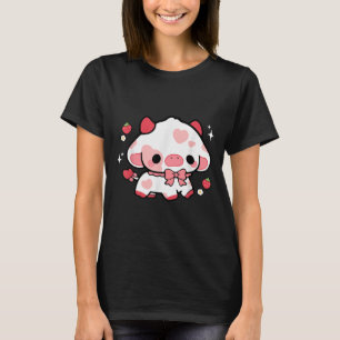 Kawaii Cow Strawberry Niedlich Anime Girls T T-Shirt