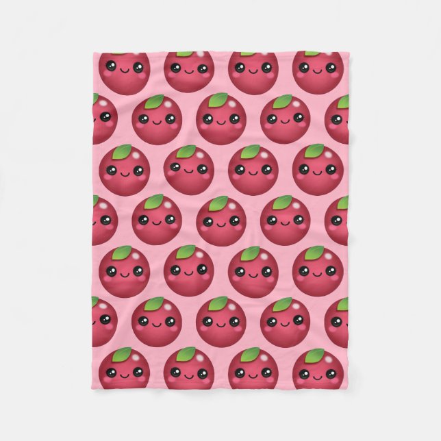 Kawaii Cranberry Fleece Blanket (Vorderseite)