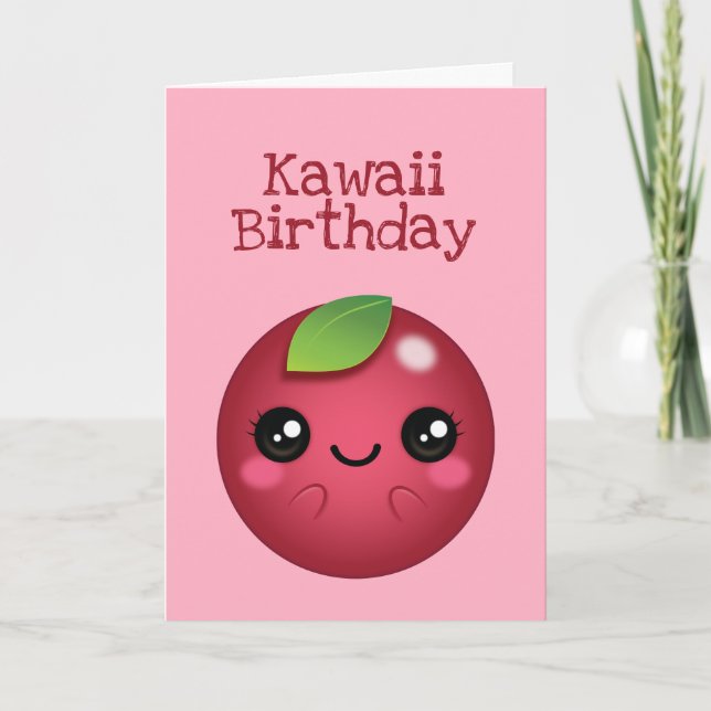 Kawaii Cranberry Karte (Vorderseite)