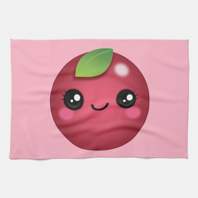 Kawaii Cranberry Kitchtuch Geschirrtuch (Horizontal)