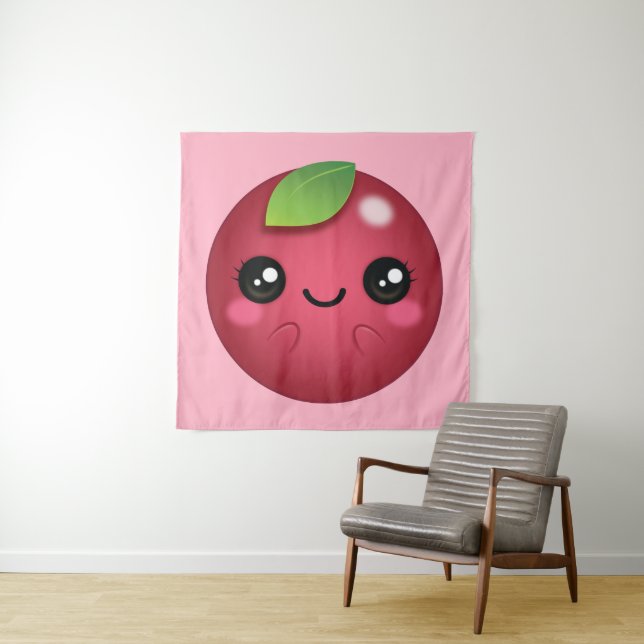 Kawaii Cranberry Wandteppich (Beispiel)