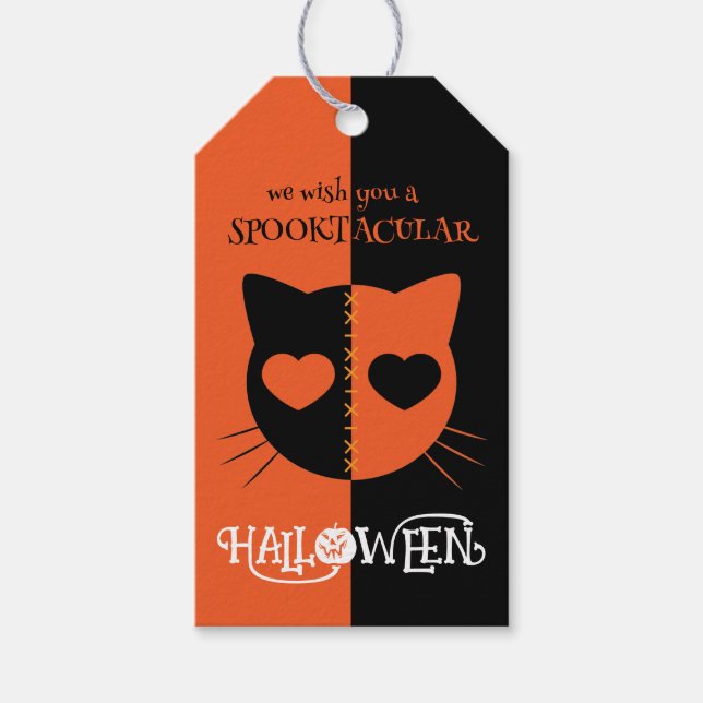 Kawaii Creepy Niedlich Cat Spooktacular Halloween Geschenkanhänger (Vorderseite)