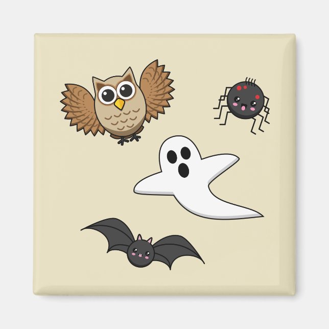 Kawaii Creepy Night Creatures Set Magnet (Vorne)