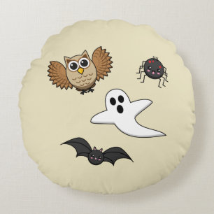 Kawaii Creepy Night Creatures Set Rundes Kissen