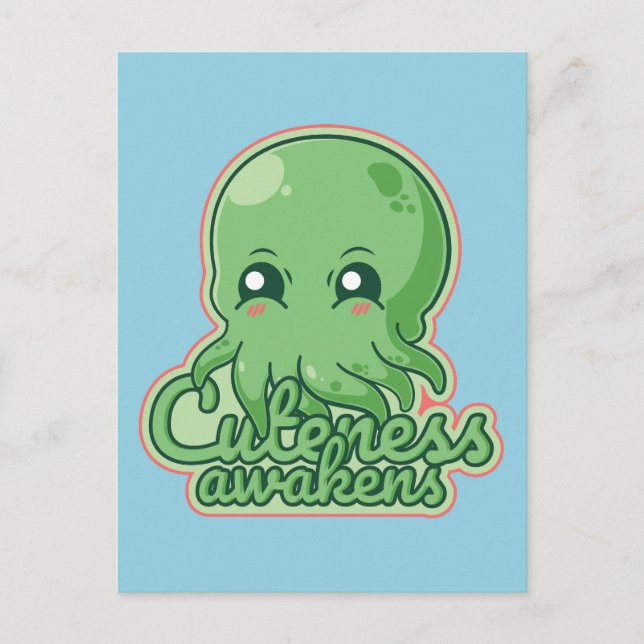 Kawaii Cthulhu Postkarte (Vorderseite)
