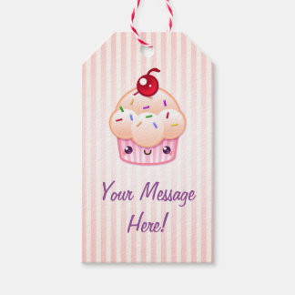 Kawaii Cupcake (Benutzerdefinierter Text) Geschenkanhänger