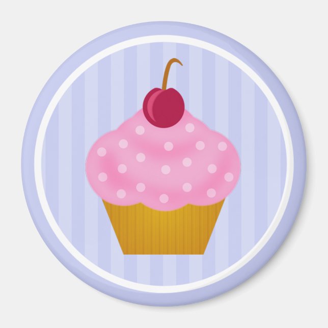 Kawaii Cupcake Cherry Magnet (Vorne)