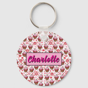 Kawaii Cupcake Design - Niedliche DessertIllustrat Schlüsselanhänger