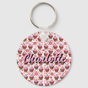 Kawaii Cupcake Design - Niedliche DessertIllustrat Schlüsselanhänger