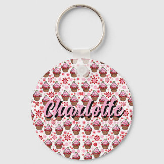 Kawaii Cupcake Design - Niedliche DessertIllustrat Schlüsselanhänger