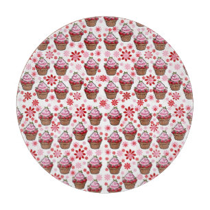 Kawaii Cupcake Design - Niedliche DessertIllustrat Schneidebrett