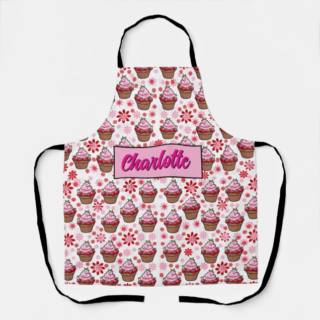 Kawaii Cupcake Design - Niedliche DessertIllustrat Schürze (Vorderseite)