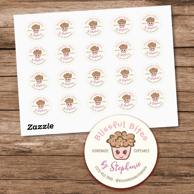 Kawaii Cupcake Étiquettes de produits de cupcake f (Sweet Personalization: Kawaii Cupcake Homemade Labels 🍰🏷️)