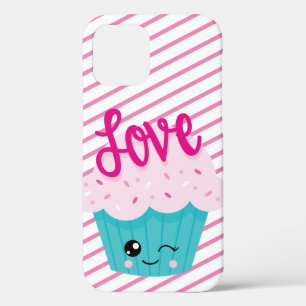 Kawaii Cupcake Liebe Rosa Aquamariner Streifen Nie Case-Mate iPhone Hülle