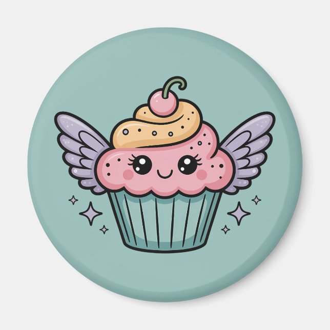 Kawaii Cupcake Magnet (Vorne)