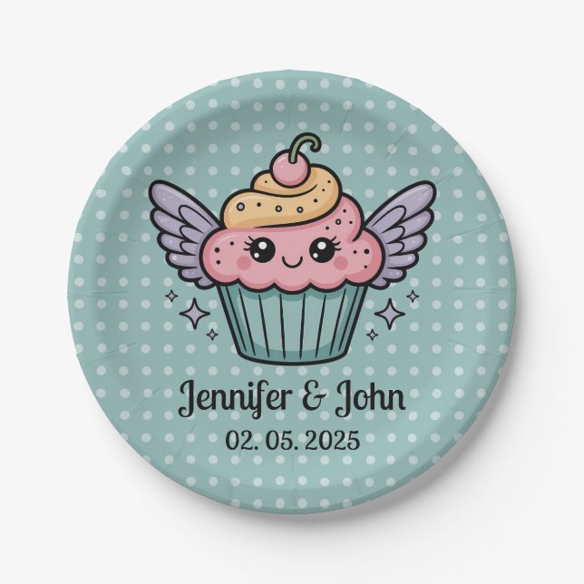 Kawaii Cupcake Pappteller (Vorderseite)