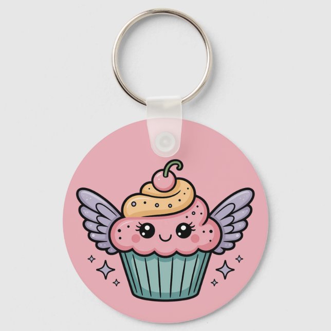 Kawaii Cupcake Schlüsselanhänger (Vorderseite)