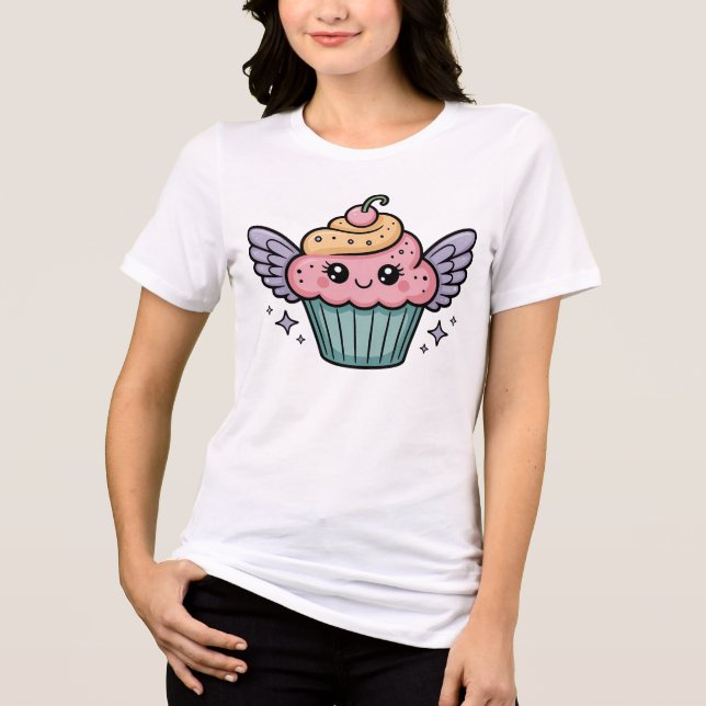 Kawaii Cupcake Tri-Blend Shirt (Vorderseite)