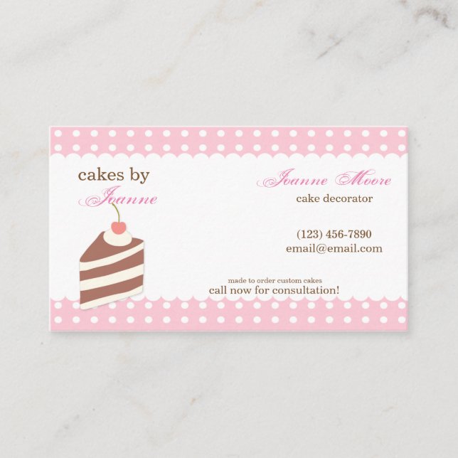 Kawaii CUTE Carte de visite boulangerie de gâteau (Devant)