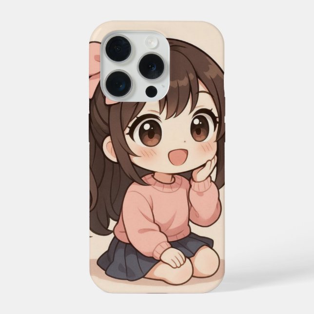 Kawaii Cute Girl iPhone Case iPhone 15 Pro Hülle (Rückseite)