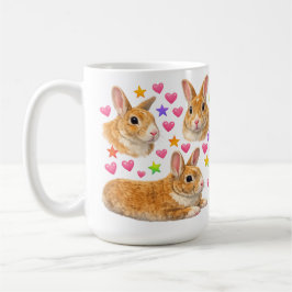 kawaii cute y2k rainbow rabbit bunny kaffeetasse