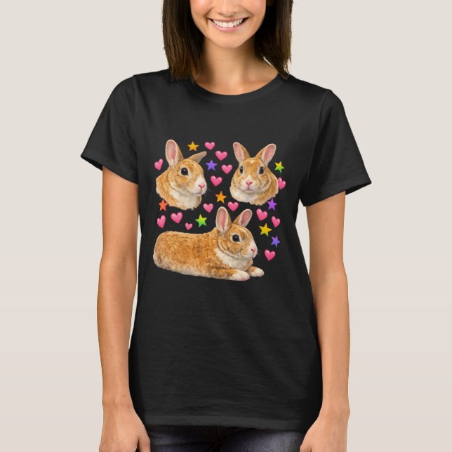 kawaii cute y2k rainbow rabbit T-Shirt (Vorderseite)