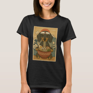 Kawaii Dachshund Japanische Ramen-Nudeln Doxie T-Shirt