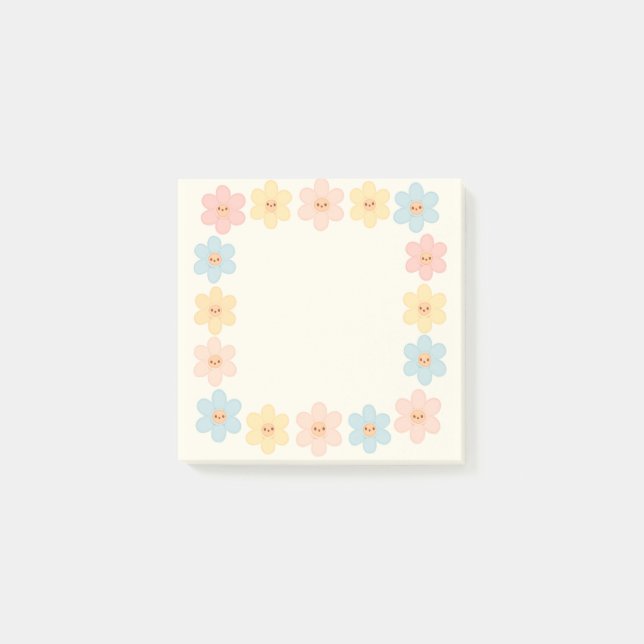 Kawaii Daisy Border Sticky Notes - Post It Notes Post-it Klebezettel (Vorderseite)