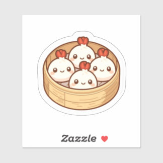 Kawaii-Dampfnudel-Bambuskörbchen-Kunst   Aufkleber