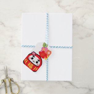 Kawaii-Daruma-Muster Geschenkanhänger
