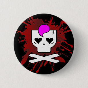 KAWAII DEATHROCK SKULL BLOOD SPRITZER BUTTON SCHAL