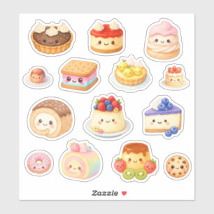 Kawaii-Dessert-Aufkleber aus Vinyl Aufkleber