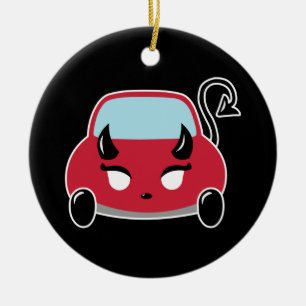 Kawaii Devil Car Keramikornament