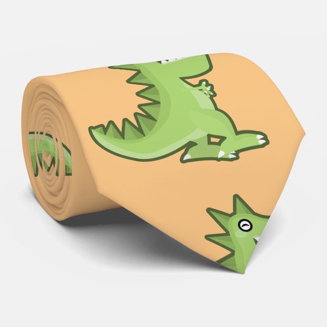 Kawaii Dinosaurier Krawatte (Gerollt)