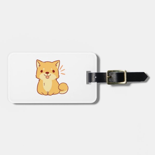 Kawaii dog Shiba Gepäckanhänger (Vorderseite horizontal)